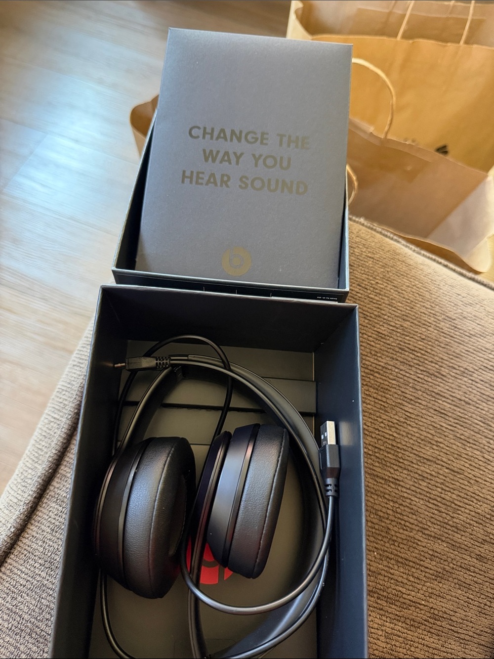 Beats by Dre Over-Ear Headphones — Black with Subtle Red Accents